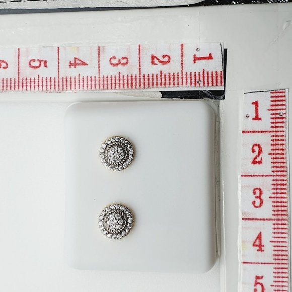 14K Gold Plated Cubic Zircon Earrings, INUS1BR143 - Picture 9 of 9